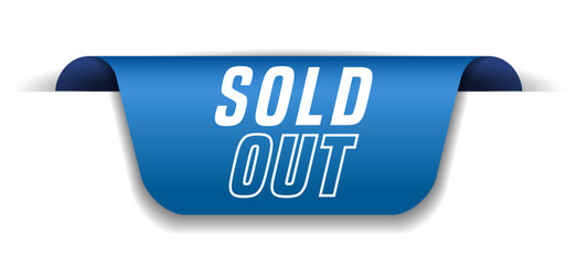 Colorful vector flat design banner sold out. This sign is well adapted for web design.
