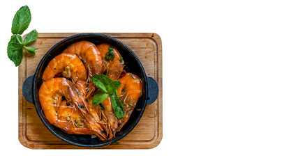 King prawns fried in garlic sauce