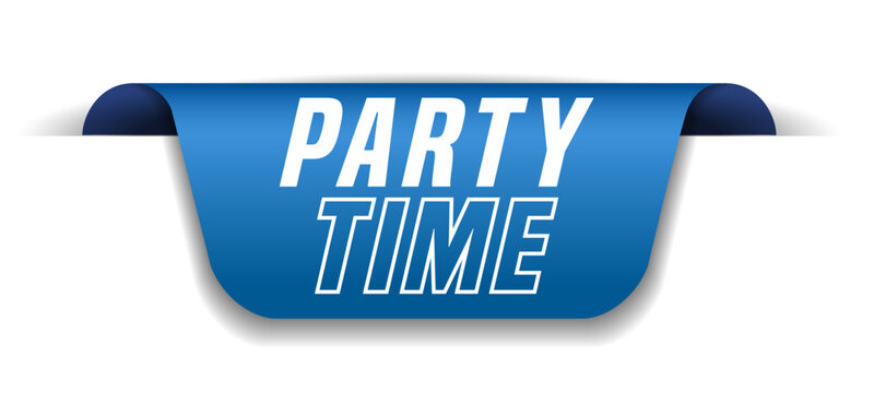 Colorful vector flat design banner party time. This sign is well adapted for web design.
