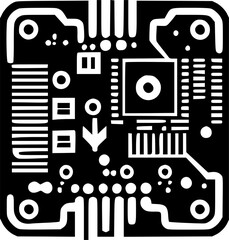 Circuit Board - High Quality Vector Logo - Vector illustration ideal for T-shirt graphic