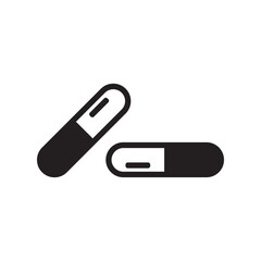 Medicine pill vector icon. Medical capsule flat sign design. Capsule pill symbol pictogram. UX UI icon