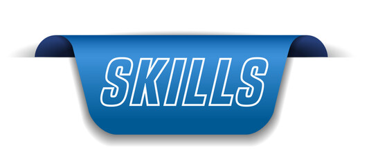 Colorful vector flat design banner skills. This sign is well adapted for web design.
