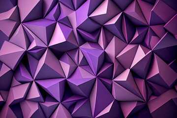 Fototapeta premium Violet mosaic triangular background. Paper origami. Generative AI illustration