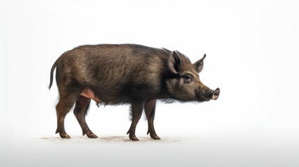 animal on the white Background a Boar generative ai
