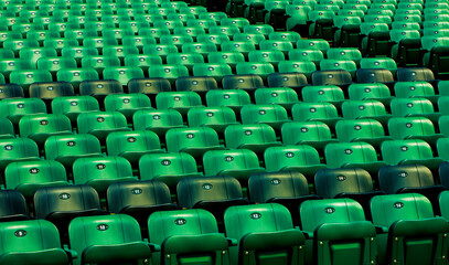 Fototapeta premium Colorful seats in a stadium.