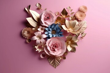 paper heart with pink background