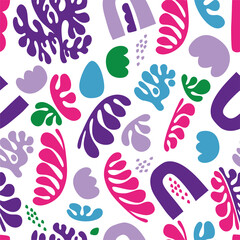 Seamless pattern. Minimal  Matiss style