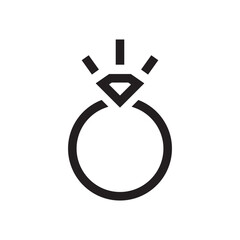 Ring vector icon. Ring with diamond flat sign design. Wedding ring symbol pictogram. UX UI icon