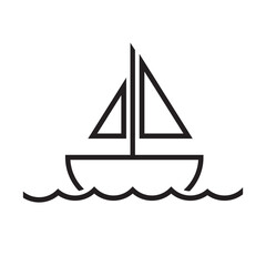 Sailboat vector icon, sailboat transport flat sign design, travel ship symbol pictogram. UX UI icon
