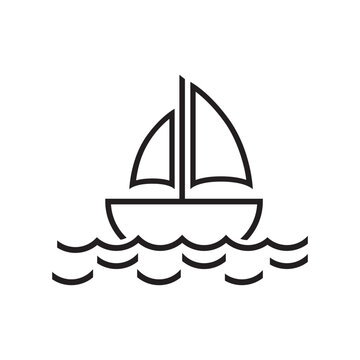 Sailboat vector icon, sailboat transport flat sign design, travel ship symbol pictogram. UX UI icon
