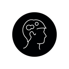 Trichophytosis black line icon. Dermatology disease.