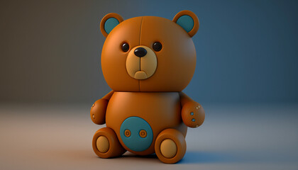 Taddy bear cartoon character .Generative AI.