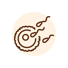Ovum fertilization black line icon. Fertilization.