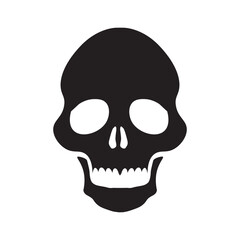 Skull vector icon. Skeleton symbol pictogram. Skull flat sign design. Scull symbol. UX UI icon