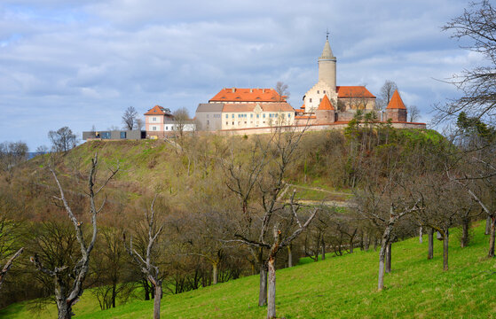 Beautiful view to the Leuchtenburg Castle near Jena in Germany