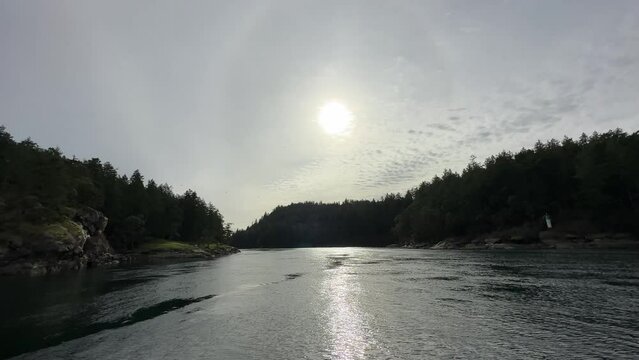 Video footage of transmitting Dodd's Narrows going southbound in the Gulf Islands, British Columbia at slack time