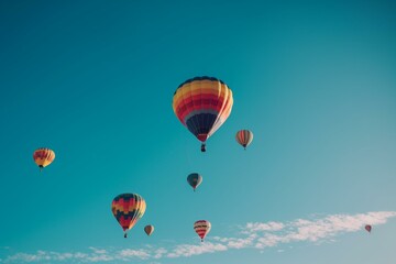 Obraz premium air balloons, blue sky, summer Generative AI