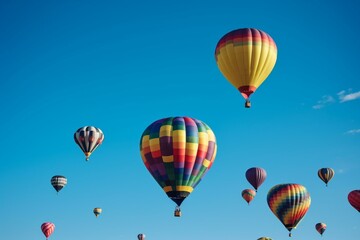  air balloons, blue sky, summer Generative AI