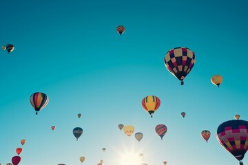 Naklejka premium air balloons, blue sky, summer Generative AI