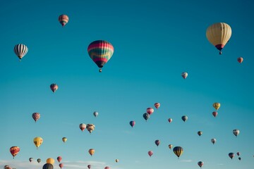 Obraz premium air balloons, blue sky, summer Generative AI