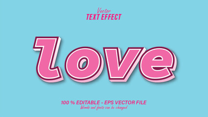 Love pink text effect editable eps file