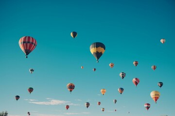 Fototapeta premium air balloons, blue sky, summer Generative AI