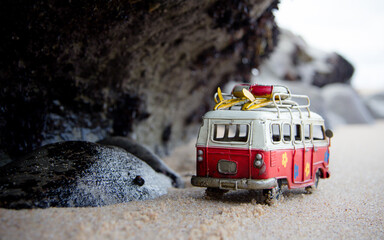 Van at the beach
