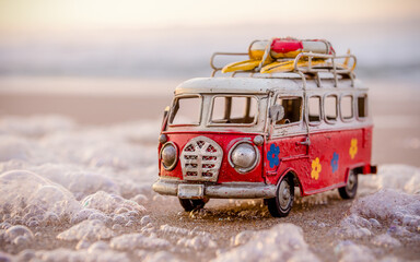 Little van at the beach