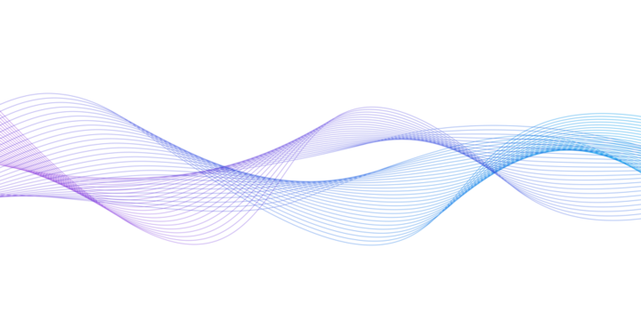 Modern abstract glowing wave background. Dynamic flowing wave lines design element. Futuristic technology and sound wave pattern. PNG file.