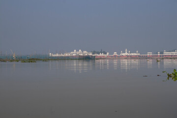 Naklejka premium Melaghar, india, neermahal palace located on an islet in rudra sagar lake in melaghar, click date -01-01-20232 in tripura, india.