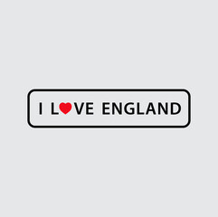 I love England icon vector logo design template