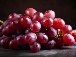 Fototapeta premium bunch of red grapes on a dark background, close-up