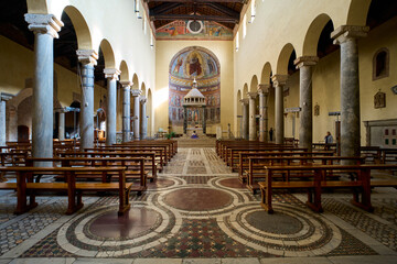 Obraz premium Basilica di San Saba, romanesque styled Catholic Church in Rome, Italy 