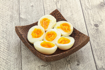 Boiled chicken egg for breakfast