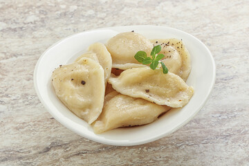 Russian traditional Vareniki - dumplings with potato