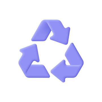 Recycle symbol. Ecology, recycling and zero waste lifestyle concept. 3d vector icon. Cartoon minimal style.