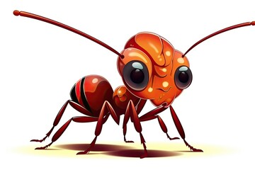 red and black insect with large eyes. Generative AI