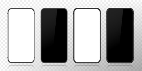 Phone mockup for visual demonstration of the user interface application on a white background. Vector mobile device concept. 