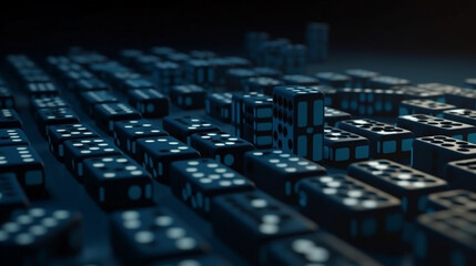 Dominoes background. Domino effect. generative ai