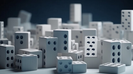 Dominoes background. Domino effect. generative ai