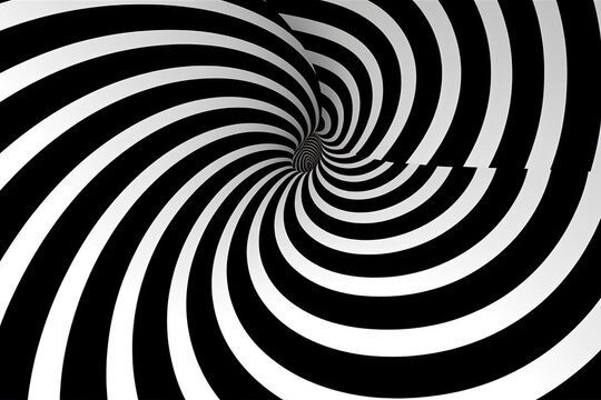 black and white spiral design. Generative AI © AkuAku