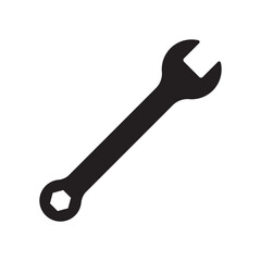 Wrench spanner vector icon. Spanner flat sign design. Repair tool icon. Engineer work tools symbol. Mechanic tools sign. Toolkit icon. Isolated tool symbol pictogram. UX UI icon