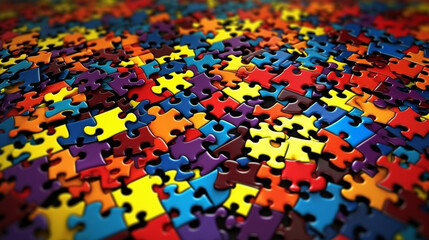 Colorful puzzle pieces.generative ai