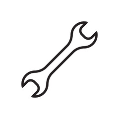 Fototapeta premium Wrench spanner vector icon. Spanner flat sign design. Repair tool icon. Engineer work tools symbol. Mechanic tools sign. Toolkit icon. Isolated tool symbol pictogram. UX UI icon