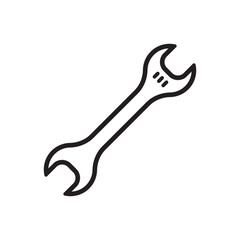 Wrench spanner vector icon. Spanner flat sign design. Repair tool icon. Engineer work tools symbol. Mechanic tools sign. Toolkit icon. Isolated tool symbol pictogram. UX UI icon