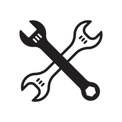 Wrench spanner vector icon. Spanner flat sign design. Repair tool icon. Engineer work tools symbol. Mechanic tools sign. Toolkit icon. Isolated tool symbol pictogram. UX UI icon