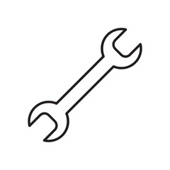 Wrench spanner vector icon. Spanner flat sign design. Repair tool icon. Engineer work tools symbol. Mechanic tools sign. Toolkit icon. Isolated tool symbol pictogram. UX UI icon