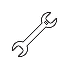 Wrench spanner vector icon. Spanner flat sign design. Repair tool icon. Engineer work tools symbol. Mechanic tools sign. Toolkit icon. Isolated tool symbol pictogram. UX UI icon