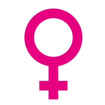 female sign. Pink woman symbol. women, girl, lady universal gender icon.