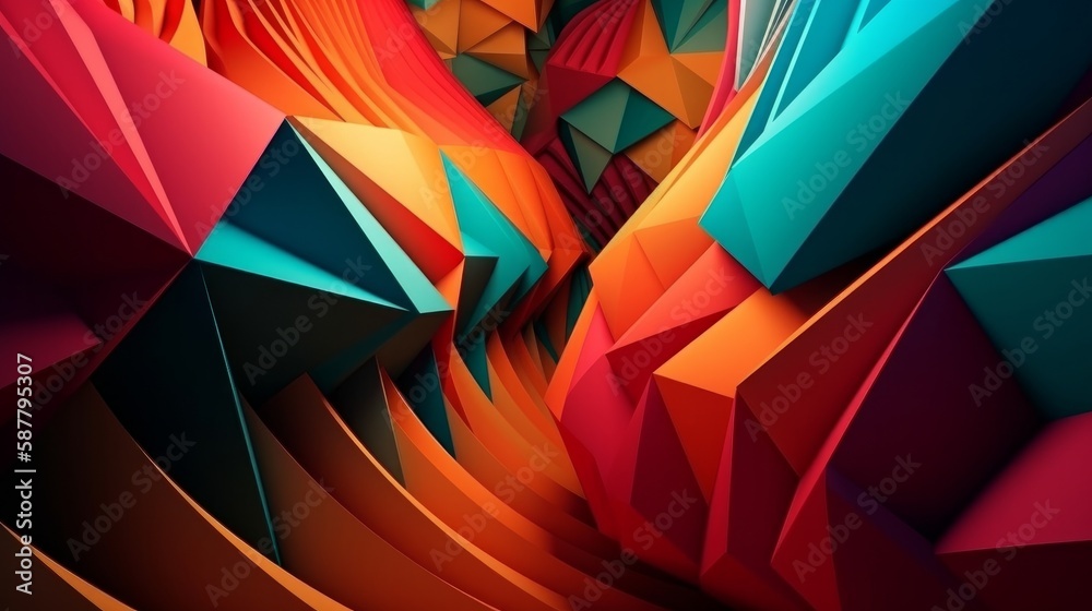 Aufkleber abstract geometric background. ai generative
